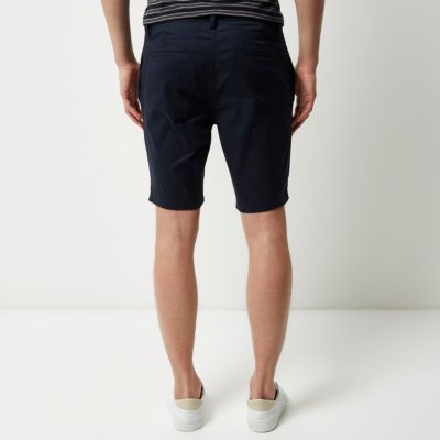 Navy skinny fit bermuda shorts